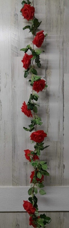 6&#39; Rose Garland Red
