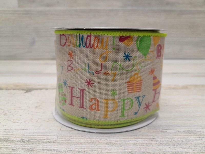 2.5&quot;x10yd Birthday Ribbon
