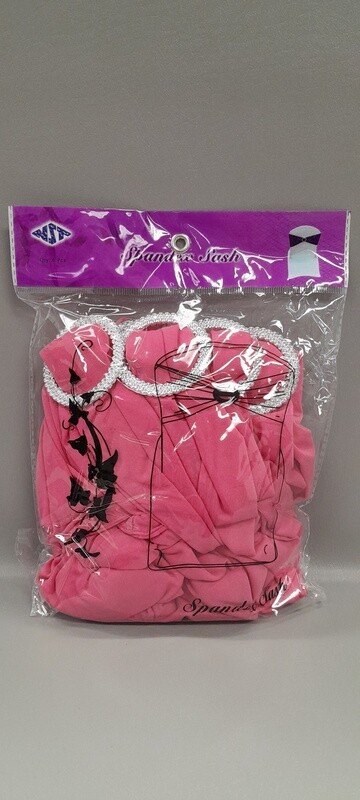 6pc 12&quot; Spandex Sash w/Buckle Fuchsia