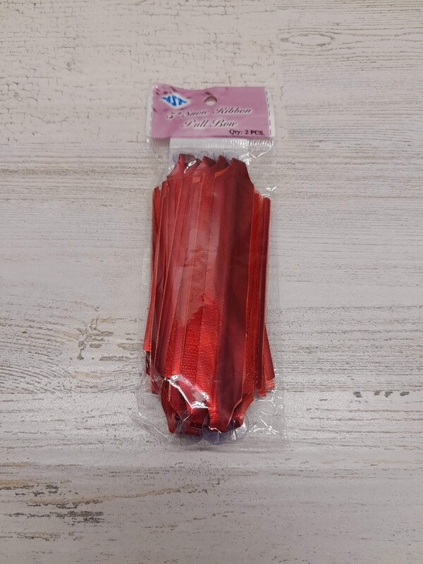 2pc 5&quot; Pull Bow 1.25&quot;x14 Loops Red