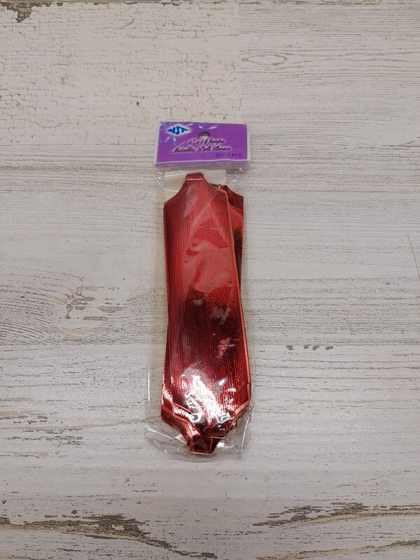 2pc Metallic Pull Bow 4&quot;x18 Loops Red