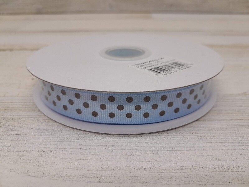 *5/8&quot;x25yd Grosgrain Dots Blue/Black