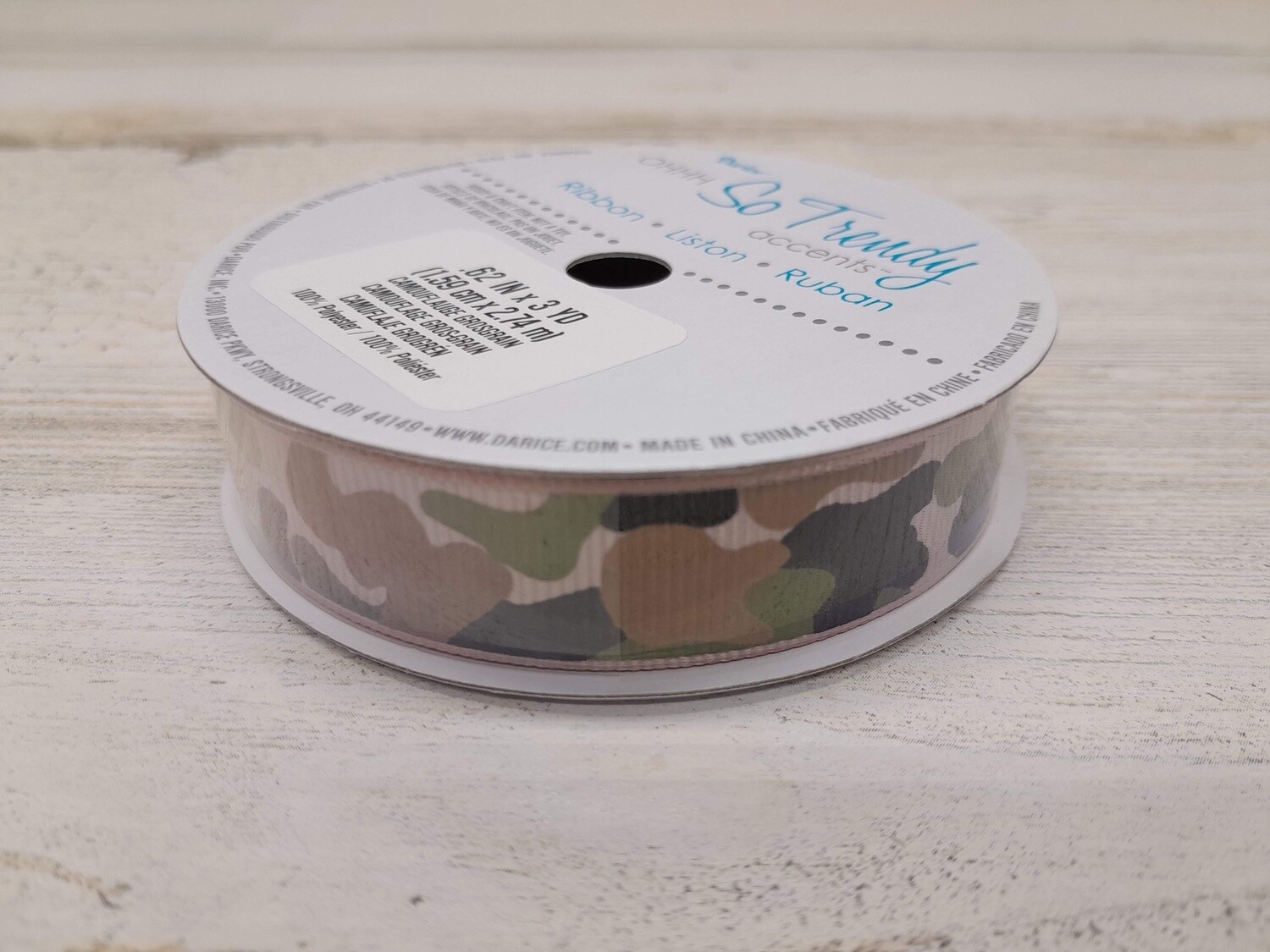 *5/8&quot;x3yd Camouflage Grosgrain Ribbon
