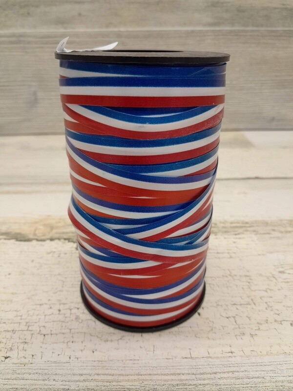 3/8&quot;x250yd Curling Ribbon Patriotic Red/White/Blue