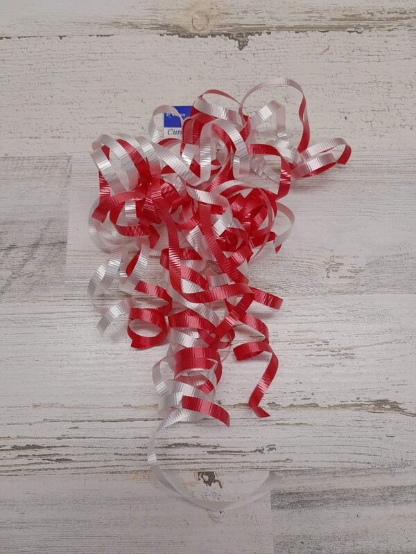 Curly Bow Red/White
