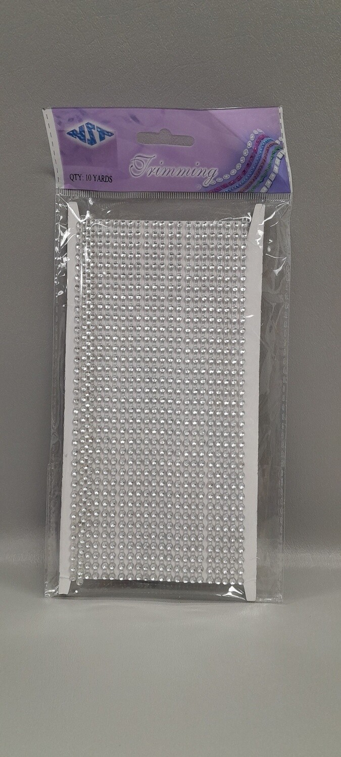 10yd 3mm Single Rhinestone Band Silver