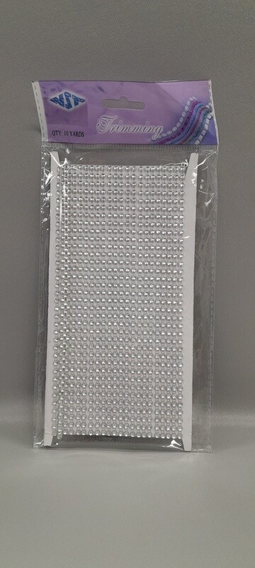 10yd 3mm Single Rhinestone Band Silver