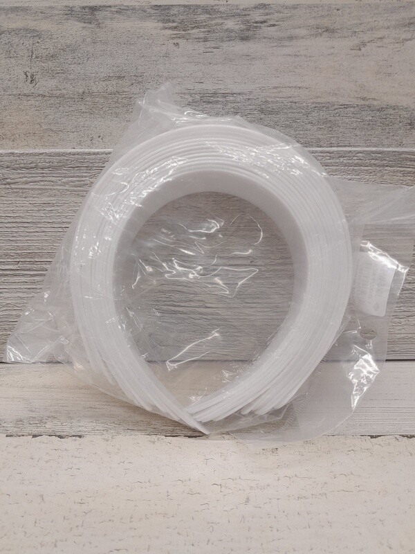 12pc 1.5&quot; Plastic Headbands White