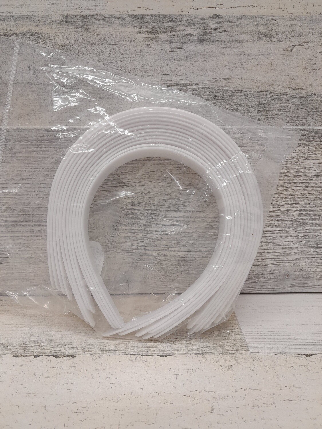 12pc 1&quot; Plastic Headbands  White