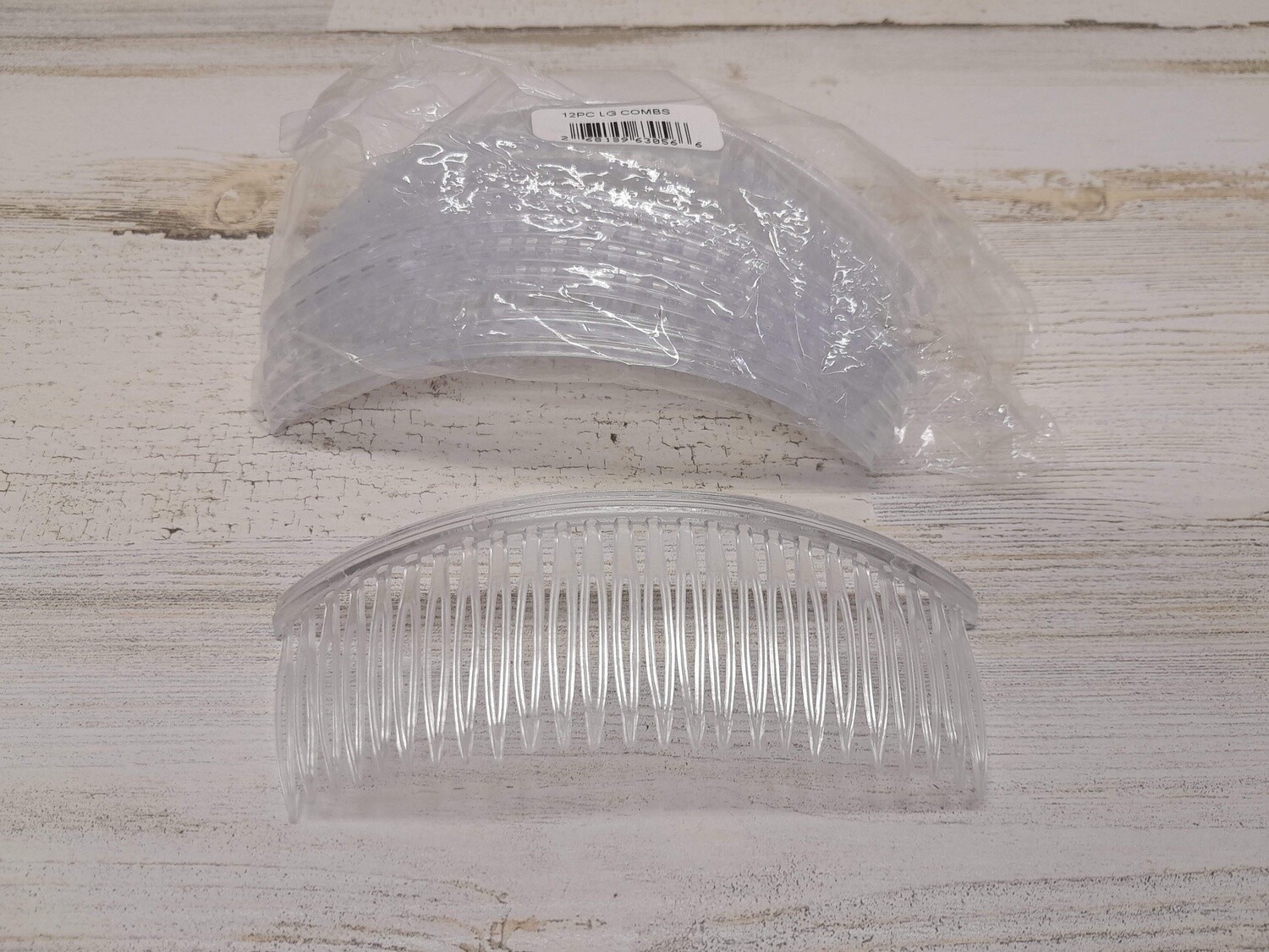 12pc 5.5&quot; 25 Teeth Plastic Hair Combs Clear