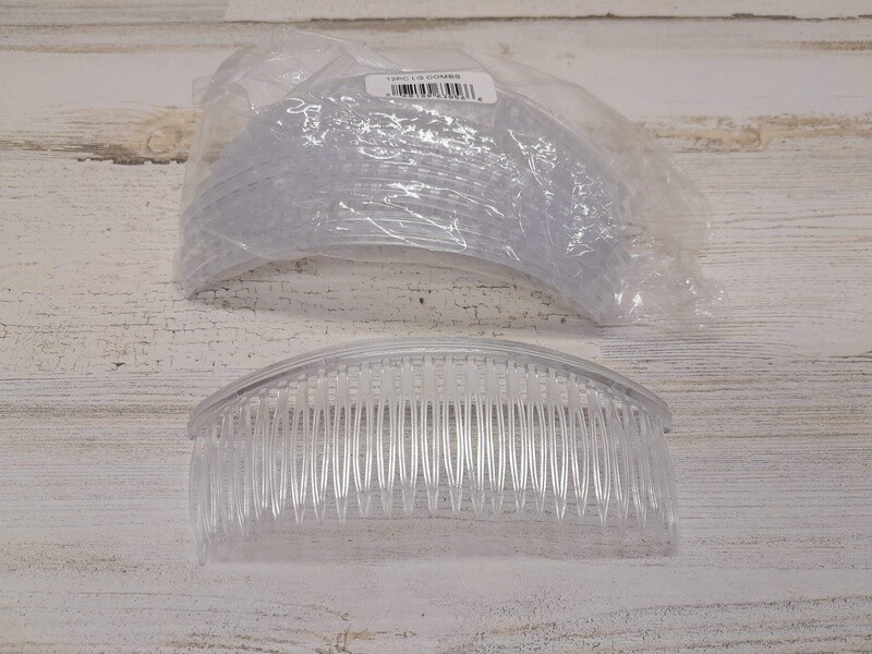 12pc 5.5&quot; 25 Teeth Plastic Hair Combs Clear