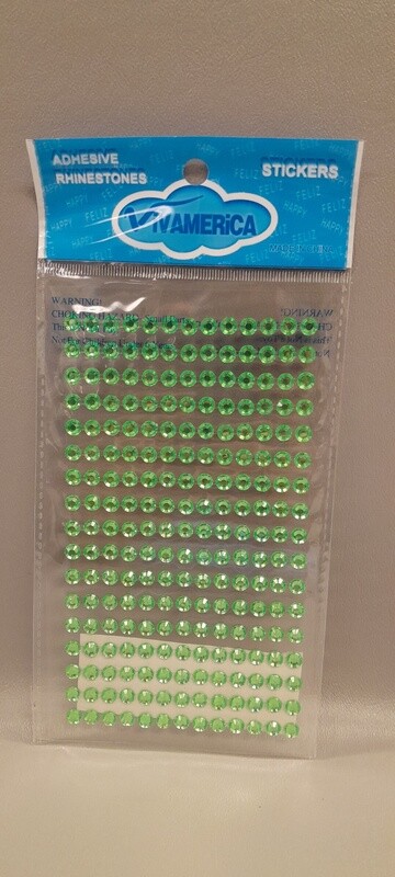 Adhesive Back Rhinestone Stickers Green