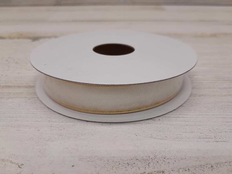5/8&quot;x25yd Organza White/Gold