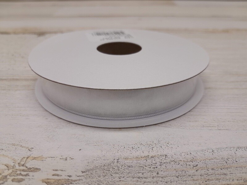 5/8&quot;x25yd Organza White/Silver
