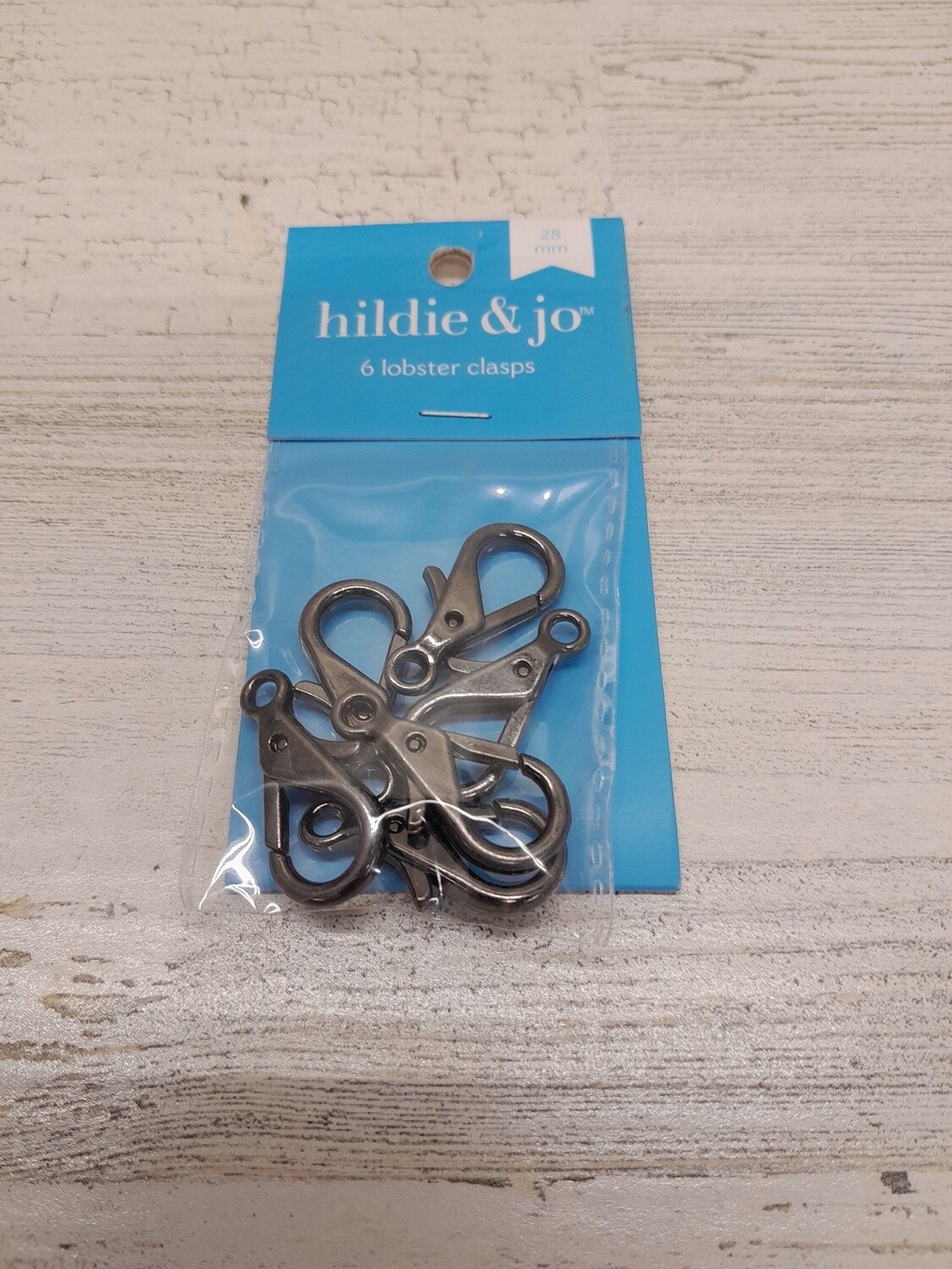 6pc 28mm Lobster Clasps Black