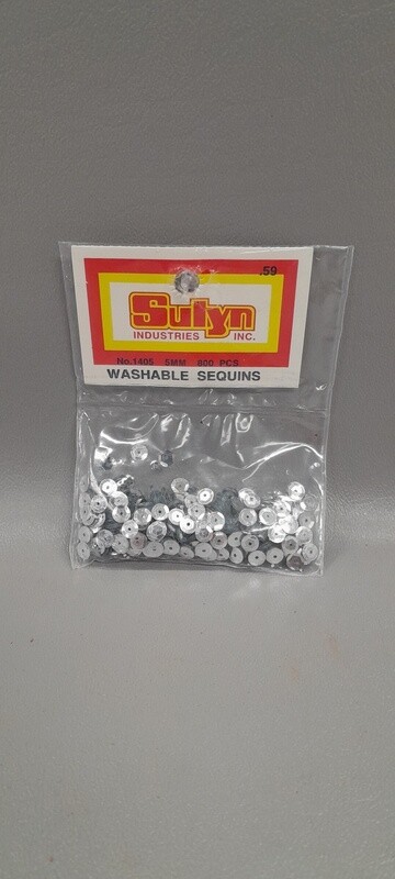800pc 5mm Washable Sequins Silver