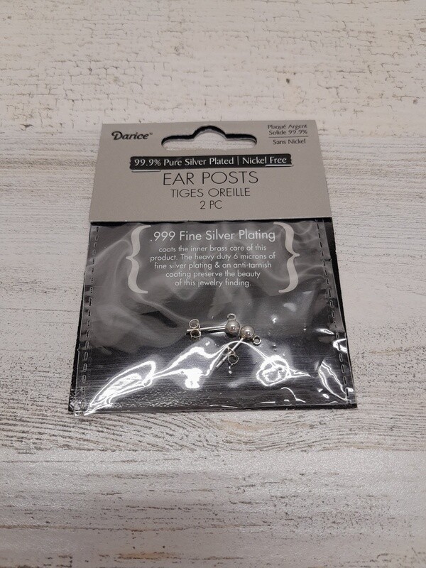 2pc Silver Plated Ear Posts