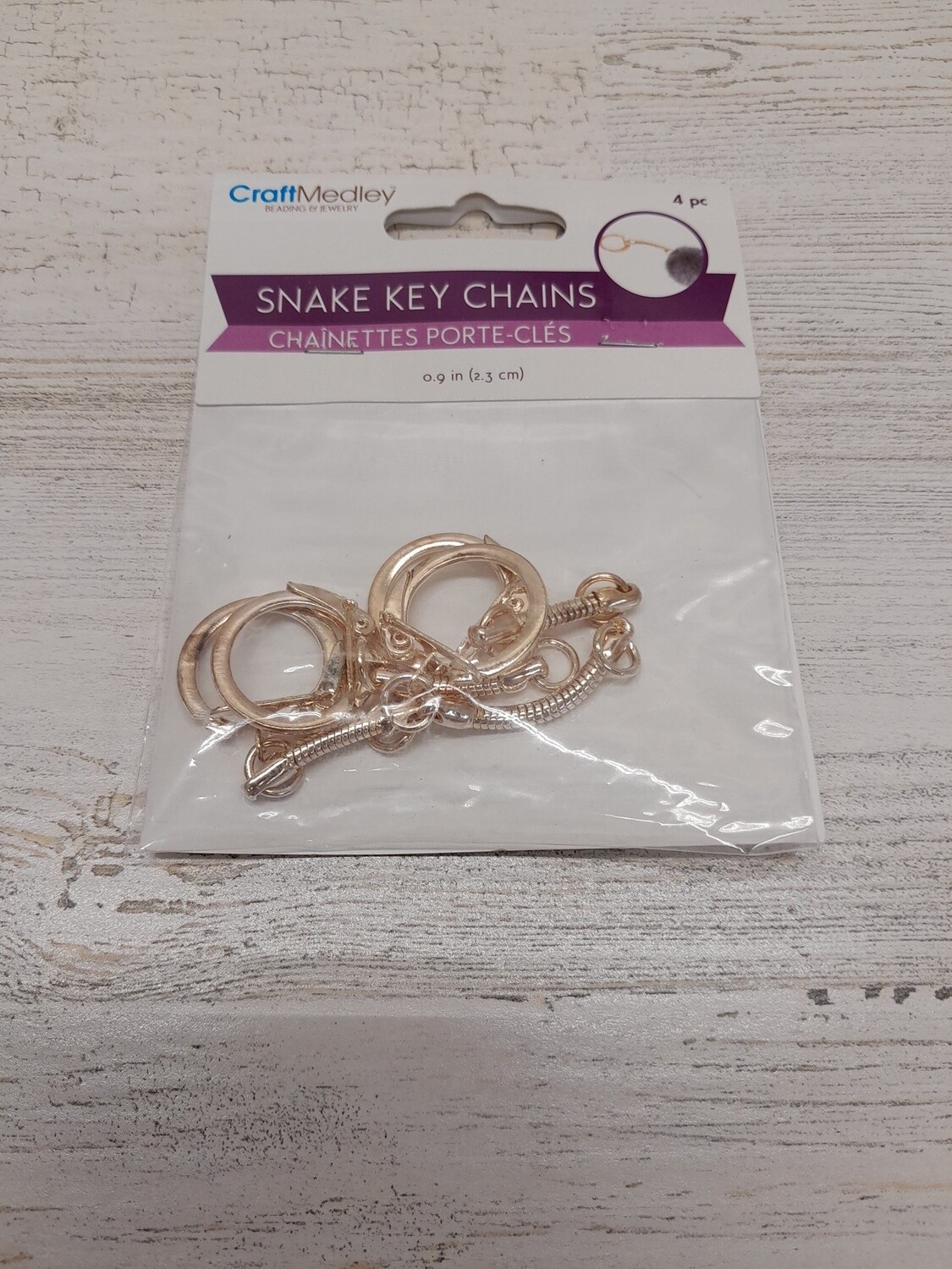 4pc 1" Snake Key Chain Rose Gold