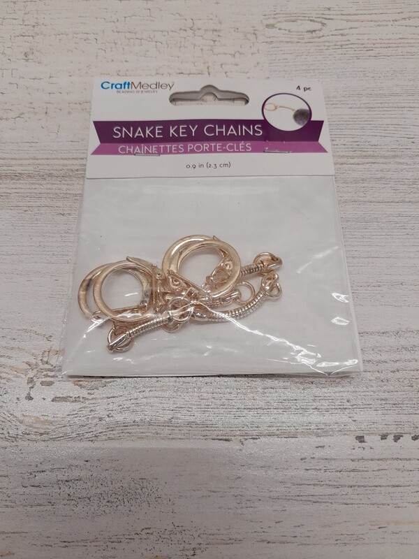 4pc 1" Snake Key Chain Rose Gold