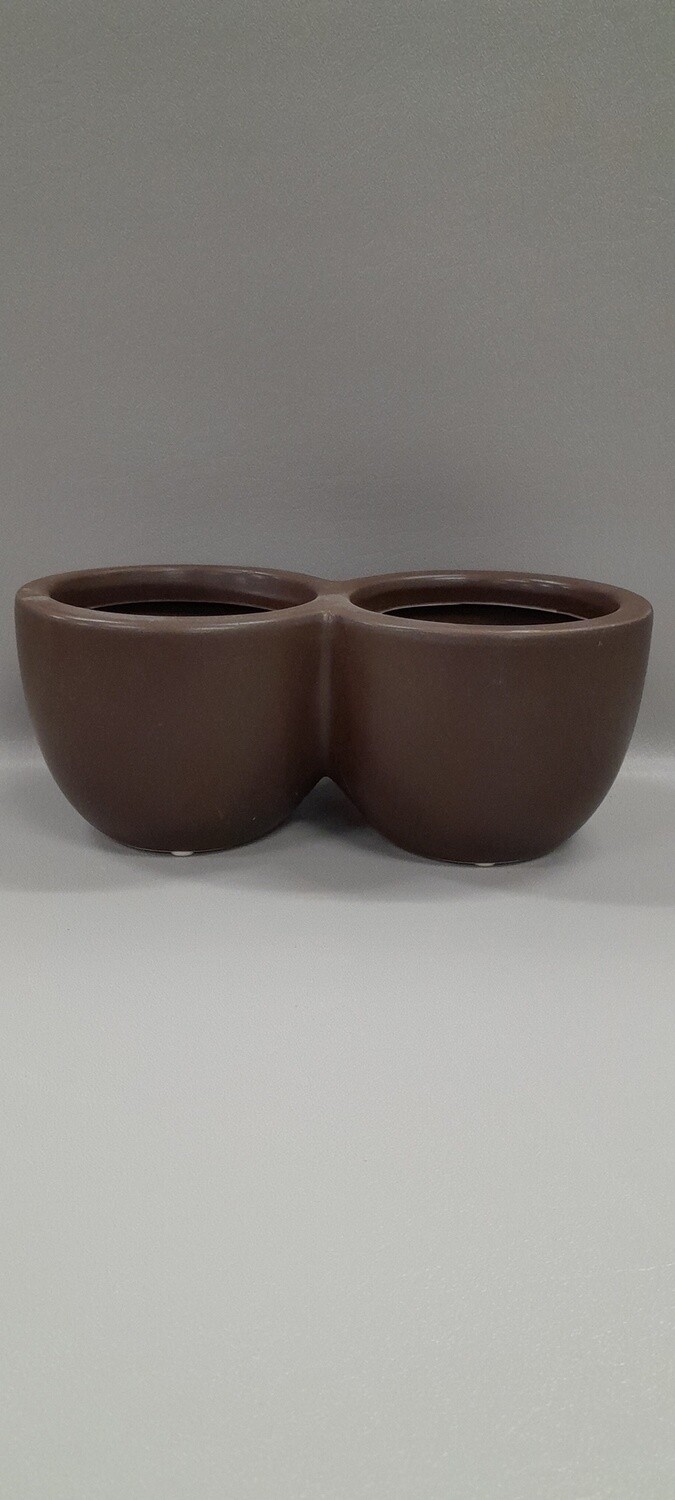 8.5&quot; Double Pot Brown (Ceramic)