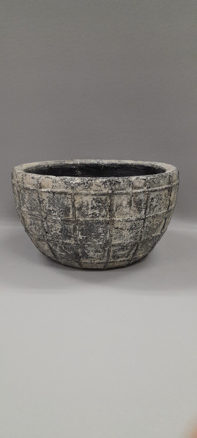 6.75&quot; Oval Pot Grey (Ceramic)