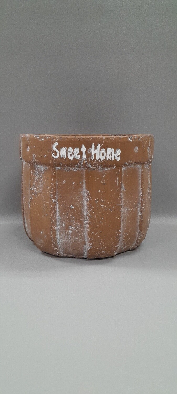 7.25&quot; &quot;Sweet Home&quot; Pot Brown (Ceramic)