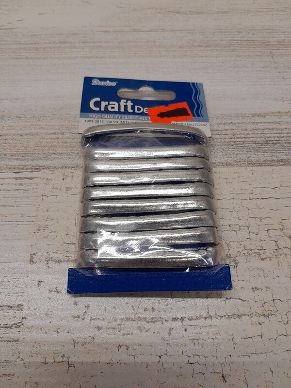 5mm x 48" Imitation Leather Cord Silver 5mm x 48" Imitation Leather Cord Silver