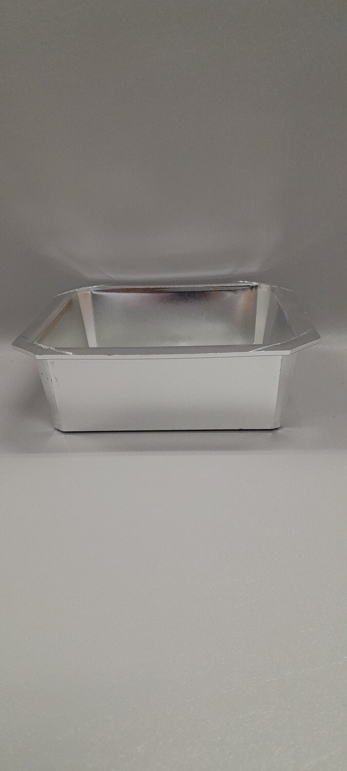 5.25&quot;x5.25&quot;x2&quot;  Square Centerpiece Silver (Plastic)