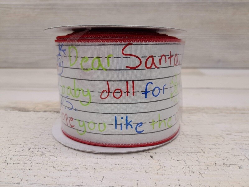 2.5&quot;x10yd Santa Letter Ribbon