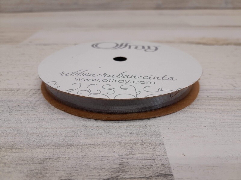 3/8"x20yd Double Faced Satin Pewter