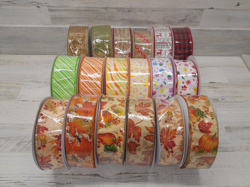 2.5&quot;x50yd Assorted Wired Ribbon