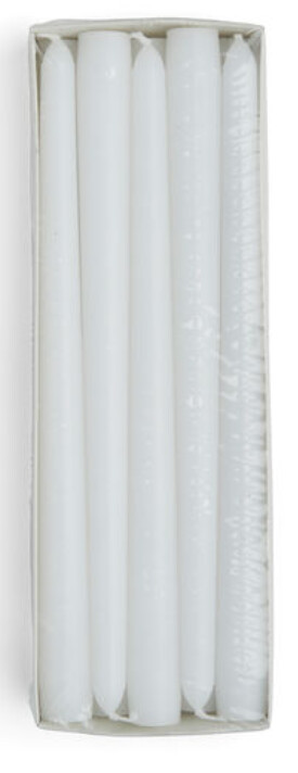 10pc 10&quot; Unscented Taper Candles White