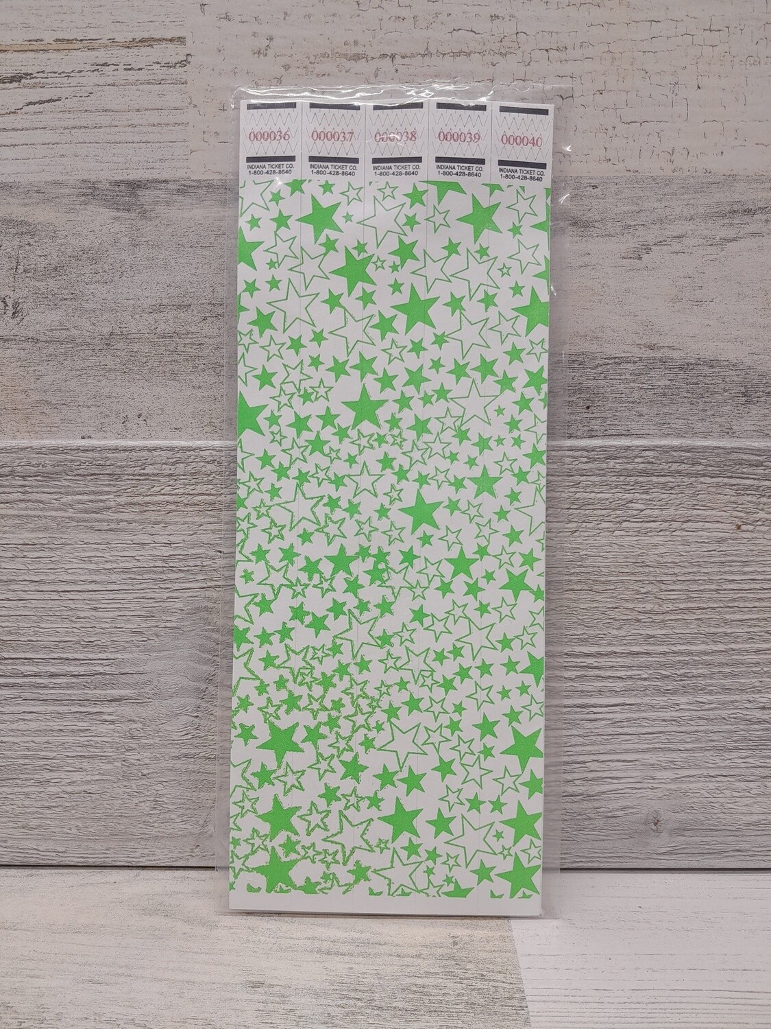 20pc Wristband Stars Neon Green