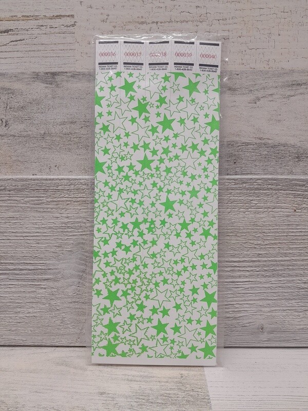 20pc Wristband Stars Neon Green