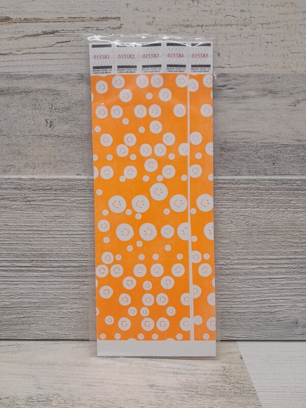 20pc Wristband Smile Neon Orange