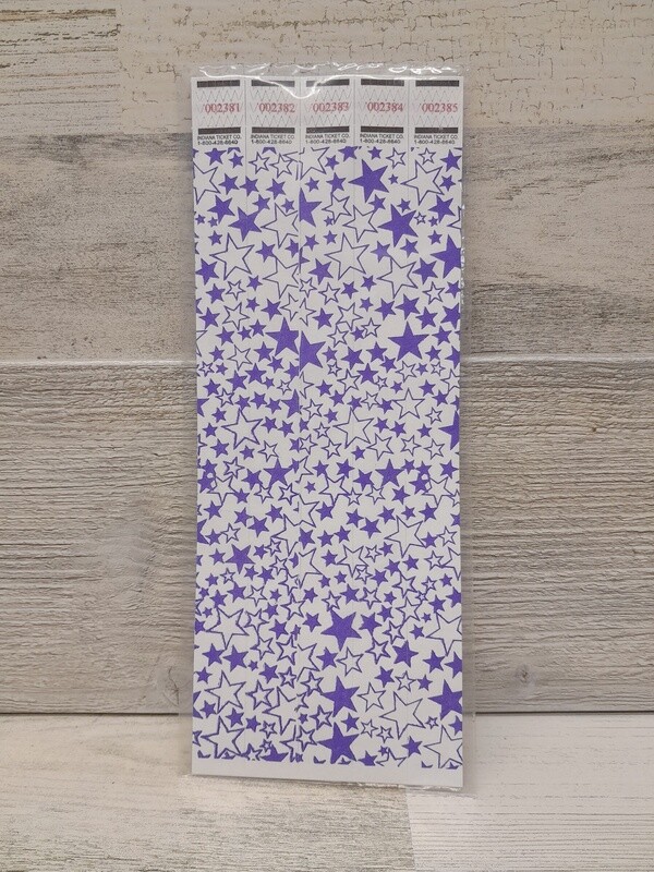 20pc Wristband Stars Purple