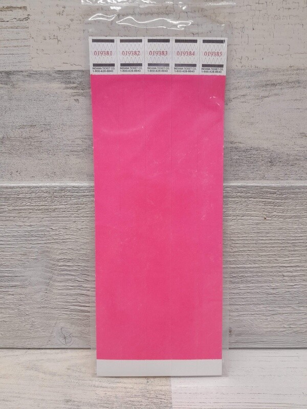 20pc Wristband Solid Neon Pink
