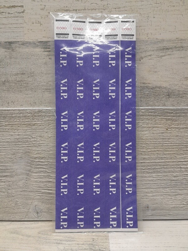 20pc Wristband VIP Purple