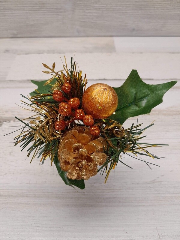 7&quot; Bell/Ball/Pinecone/Berry Pick Copper/Gold