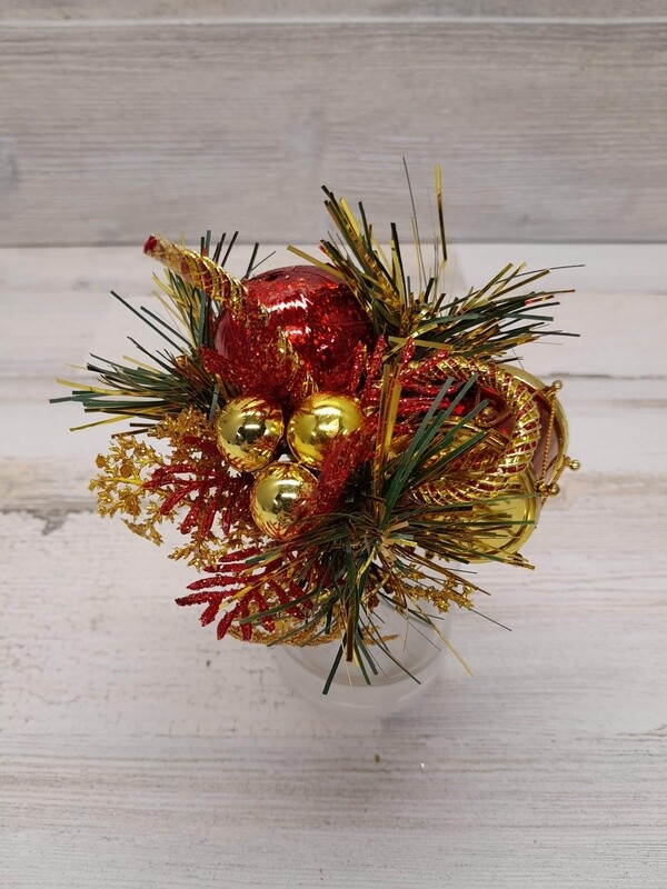 7&quot; Glitter Drum/Ball/Berry Fern Pick Red