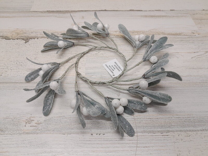 3.5&quot; Frosted Mistletoe Candle Ring