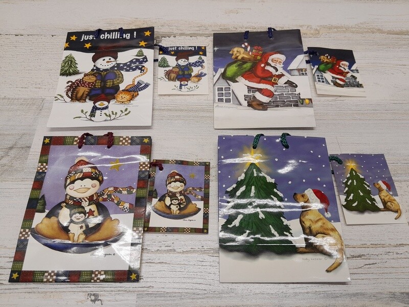 4.25&quot;x2.5&quot;x5.5&quot; Small Christmas Gift Bag Assorted