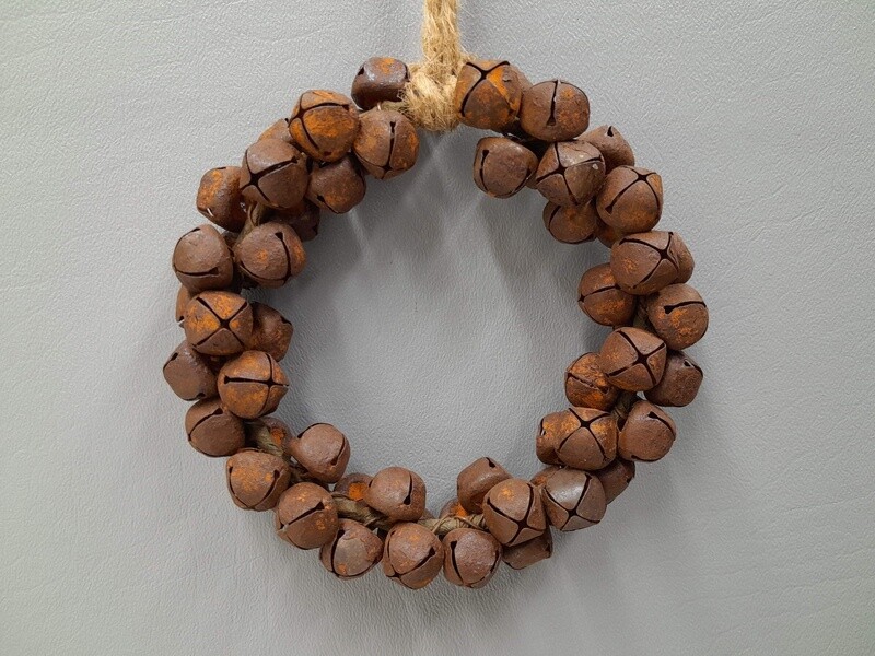 5&quot; Rusty Jingle Bell Wreath