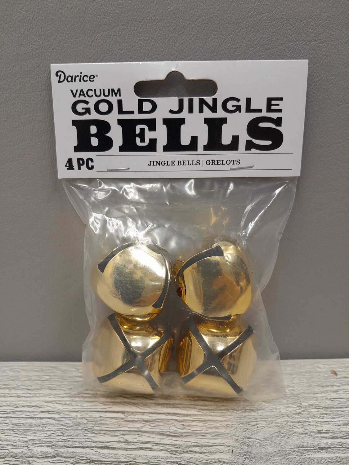 4pc 35mm Jingle Bells Gold