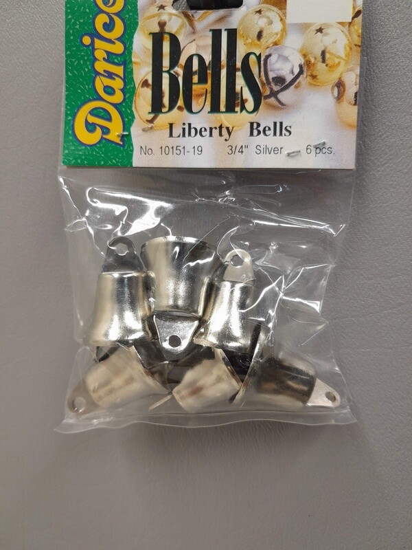 6pc .75&quot; Liberty Bells Silver