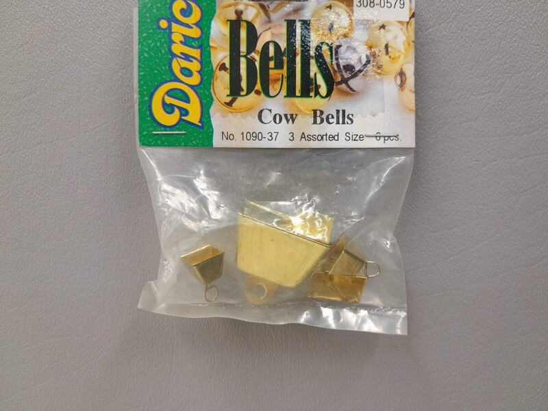 6pc Cow Bells Gold