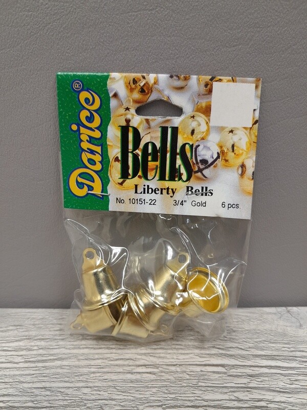 6pc .75&quot; Liberty Bells Gold