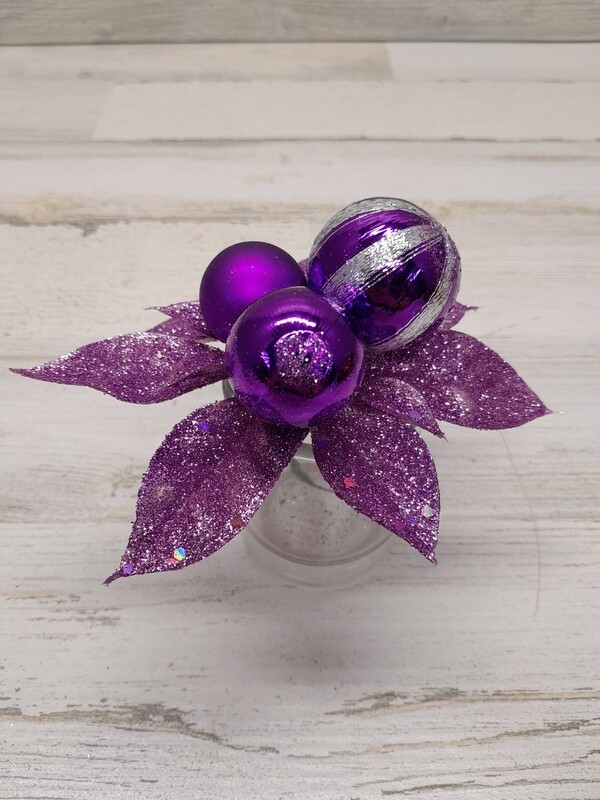 7&quot; Glitter Ball Pick x3 Purple