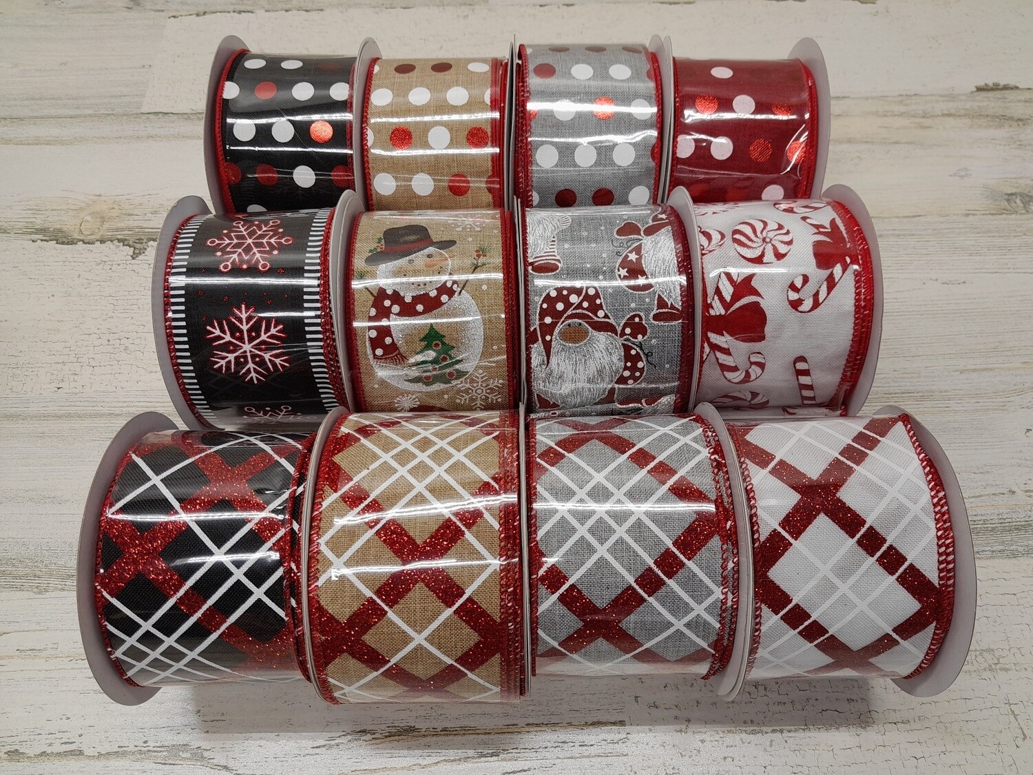 2.5&quot;x10yd Wired Winter Joy Ribbon Assorted