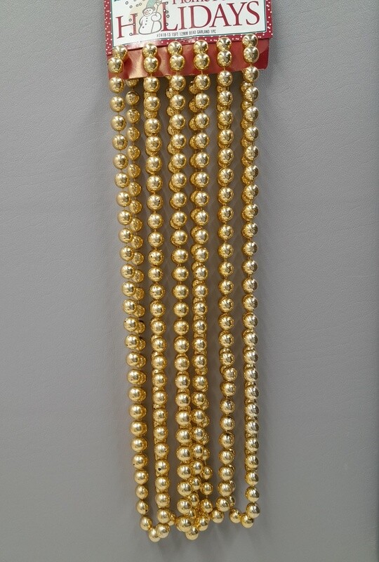 12mm x 15&#39; Bead Garland Gold